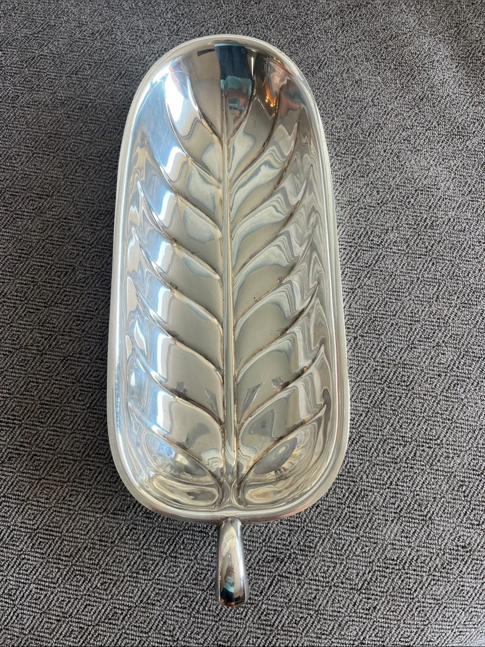 Vintage Silver color banana leaf  Serving Tray